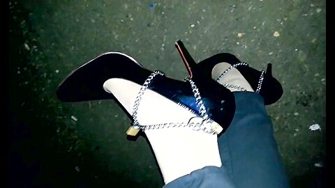 Amateur Lady Is Forced To Walk Long Distance In Her Sexy Black High Heel Shoes - free porn video