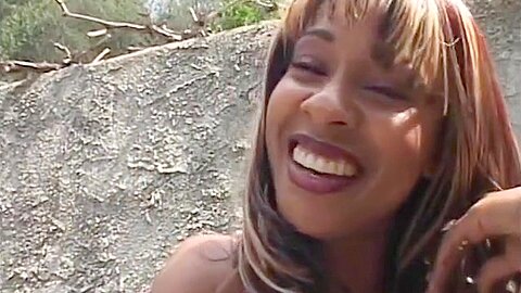 Lusty Black Slut Has One Cock In Her Mouth And One In Her Twat - free porn video