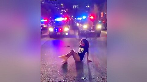 On The Floor For Police At Protest - free porn video