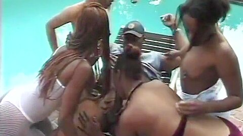 Black Girls Get Crazy And Have A Wild Orgy Outdoors - free porn video