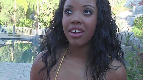 Hot Ebony With Huge Natural Tits Fucks White Dick - free porn video