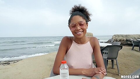 Weekend Fuckaway - Mike Angelo Fucks Young Perky Tits Ebony Teen Outdoors On The Beach (18+) - free porn video