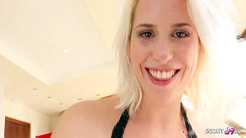 Blonde Girl Amy Douxxx In Black Lingerie Talk To Rough Amateur Fuck By Big Dick German - free porn video