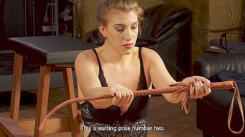 Easy Weeper On - Marys Debut :: Blonde Woman Bent Over Stool BDSM Scene - free porn video