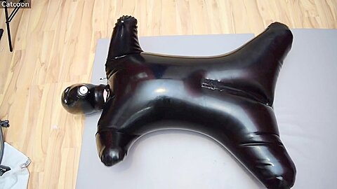 Inflatable Bitchsuit :: Blacklatexdoll inflation fetish scene full video - free porn video
