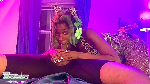 Petite Ebony Furry Wants To Swallow Cum With Her Two Tongues! - free porn video