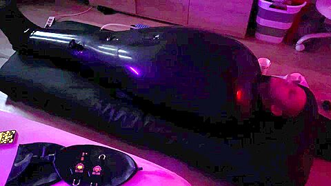 Wife Punishes Her Husband-Slave in Full-body-Inflate Latex Bag - ESTIM - Restricted Breathing - Bagged - free porn video