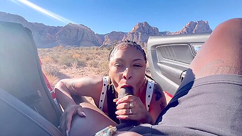 Latina Slut Sucks Cum Out On Side Of Road - free porn video