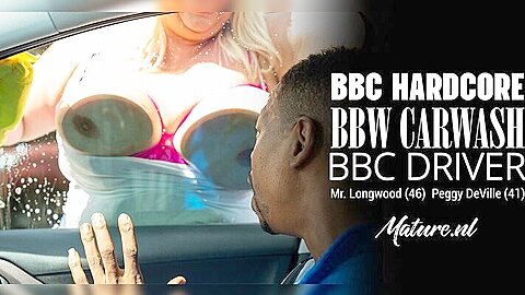 Bbw Milf Peggy Deville Rides Her Clients Big Black Cock After The Carwash - free porn video