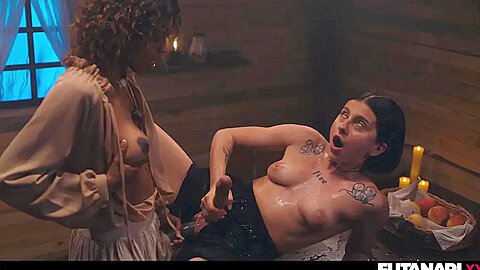 Barbie Rous And Sarah Heizel - Brunette Futanari Creampie - free porn video
